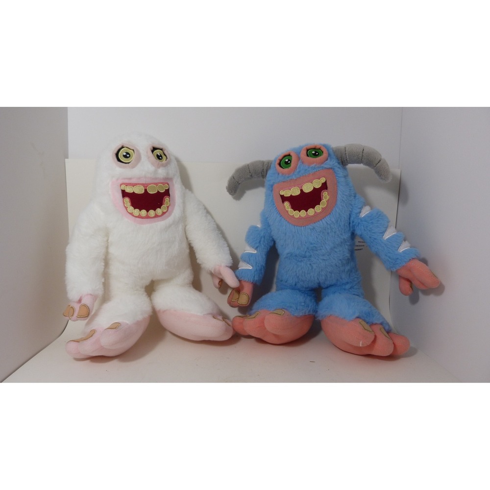 My Singing Monsters Plush Mammott and T-Rox Blue White Stuffed Toy Set
